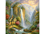 digital mural wallpaper, абстракция, волшебный, пейзаж, радуга