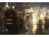 digital mural wallpaper, черно-белый, корабль, фото, фотообои