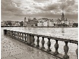 digital mural wallpaper, черно-белый, урбанистика, городской пейзаж, фотообои