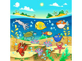 фотообои детский подводный рыбы море