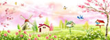 фотообои детский пейзаж мельница рисунок