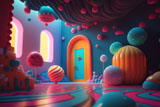 фотошпалери детский сказочный игровой интерьер