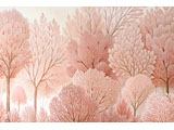 digital mural wallpaper, абстрактный, рисунок, персиковый, лес