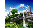 digital mural wallpaper, пейзаж, природа, животные, пространство