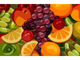 digital mural wallpaper, еда, фрукты, виноград, апельсин